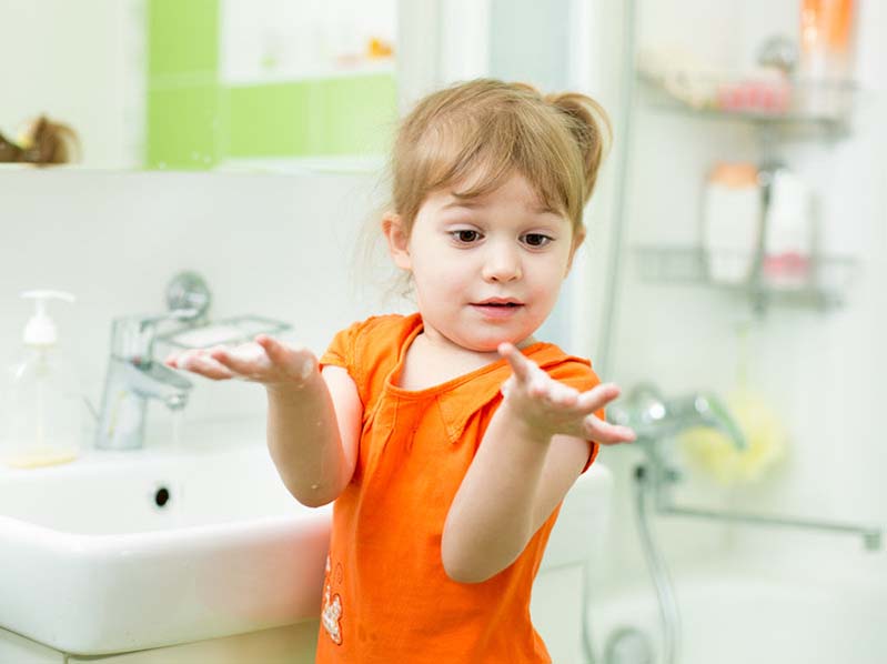 toddler in the bathroom